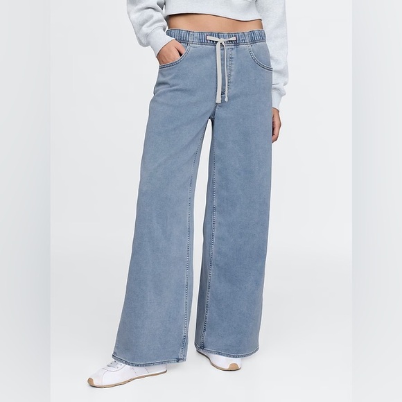 NWT! GAP Mid Rise Knit Easy Baggy Jeans - Size Small 🩷 #718934 - Picture 2 of 8